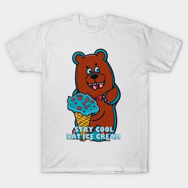 Ice Cream and bear T-Shirt by likbatonboot